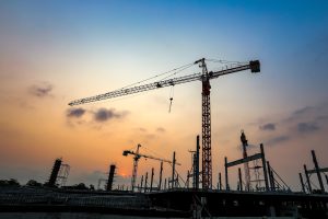 Crane on construction site