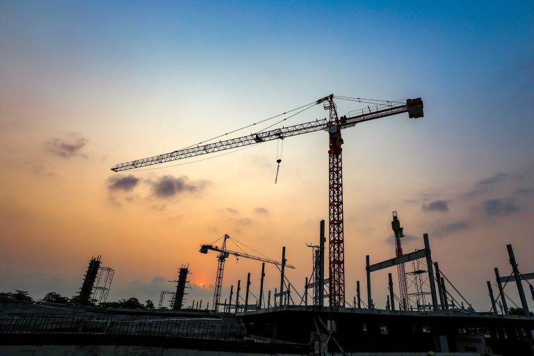 Crane on construction site