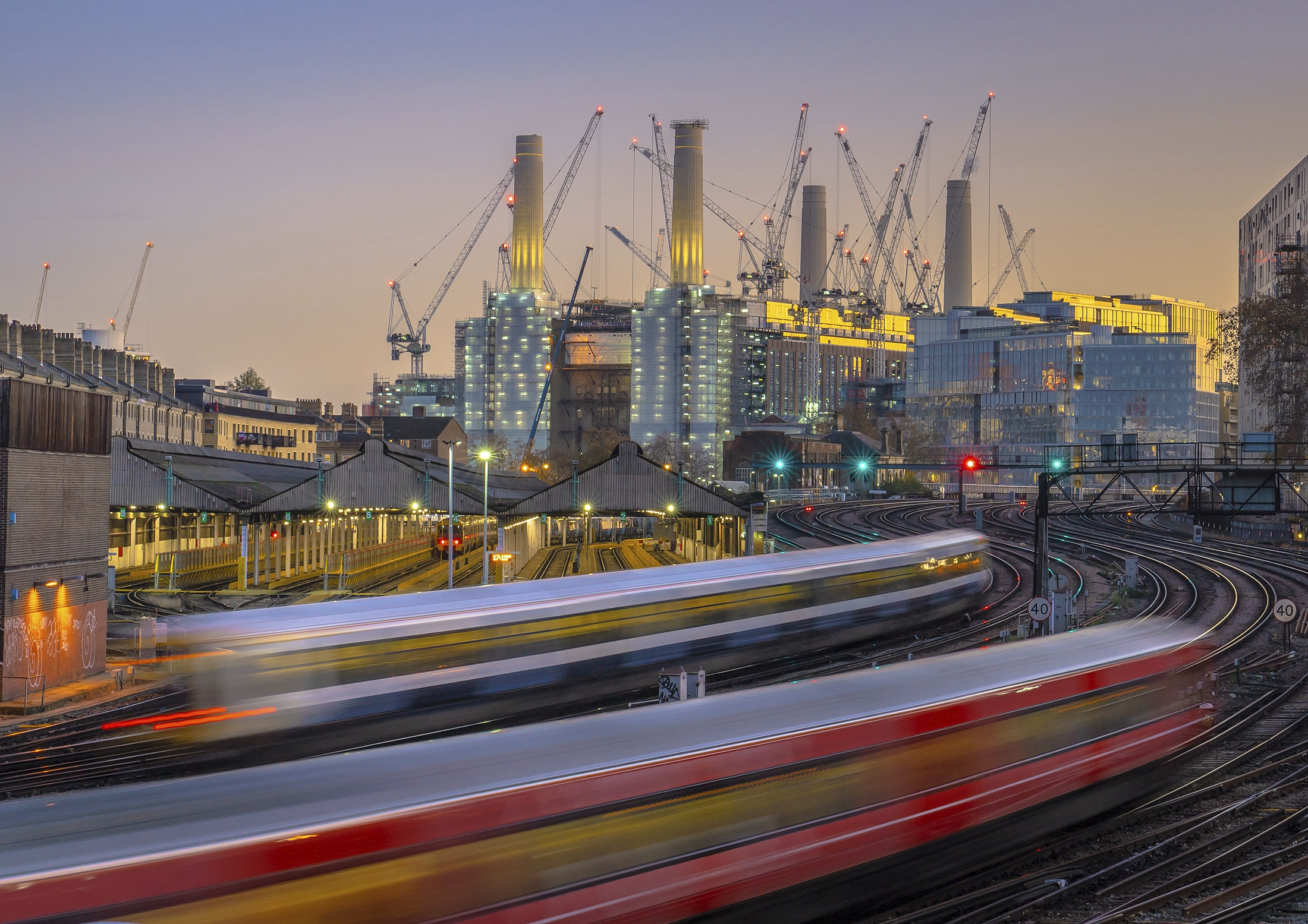 Battersea Power Station at dusk