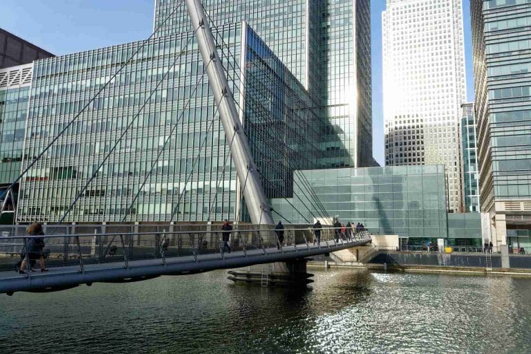 Bridge at Canary Wharf London Financial District