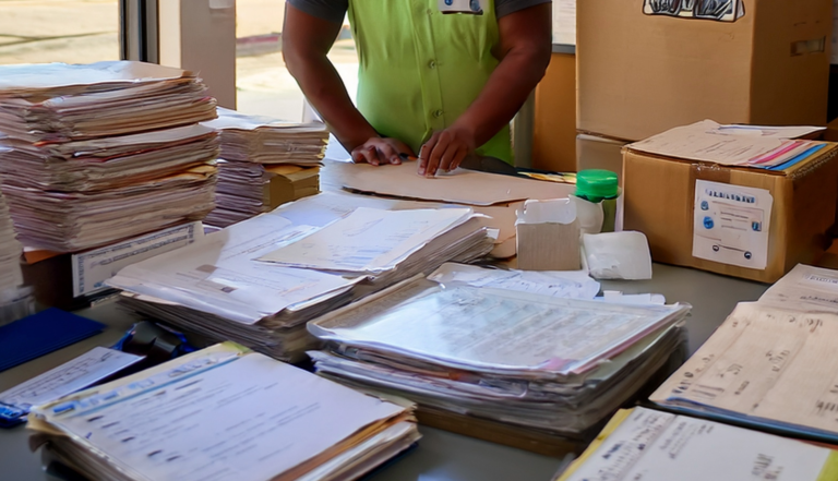 zone manager paperwork filled desk